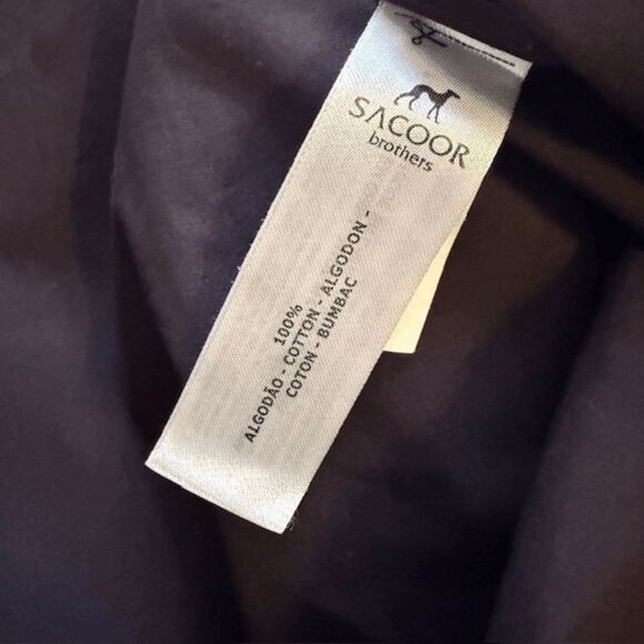 Sacoor Brothers Men's Button-Down Shirt Black Size Small - Picture 3 of 7